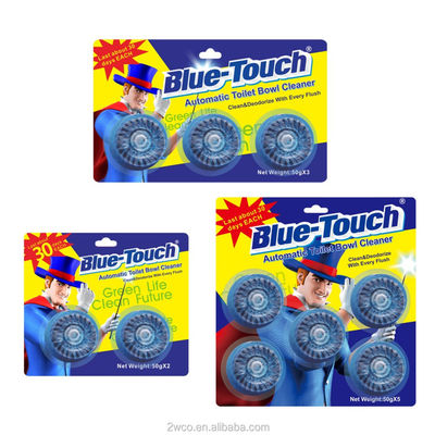 品質  Blue-touch disposable toilet block deodorant tablet automatic toliet cleaner with 2 3 5 blocks 工場